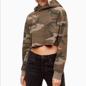 Aritzia TNA Crop Camo Sweatshirt